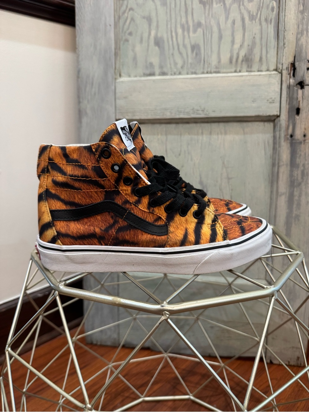 Vans Skate Shoe Mens 8 Womens 9.5 Sk8-Hi Tapered Tiger Sneakers Skateboarding